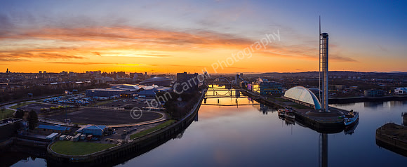 Glasgow Clydeside Sunrise - Pano 01