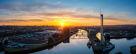 Glasgow Clydeside Sunrise - Pano 03